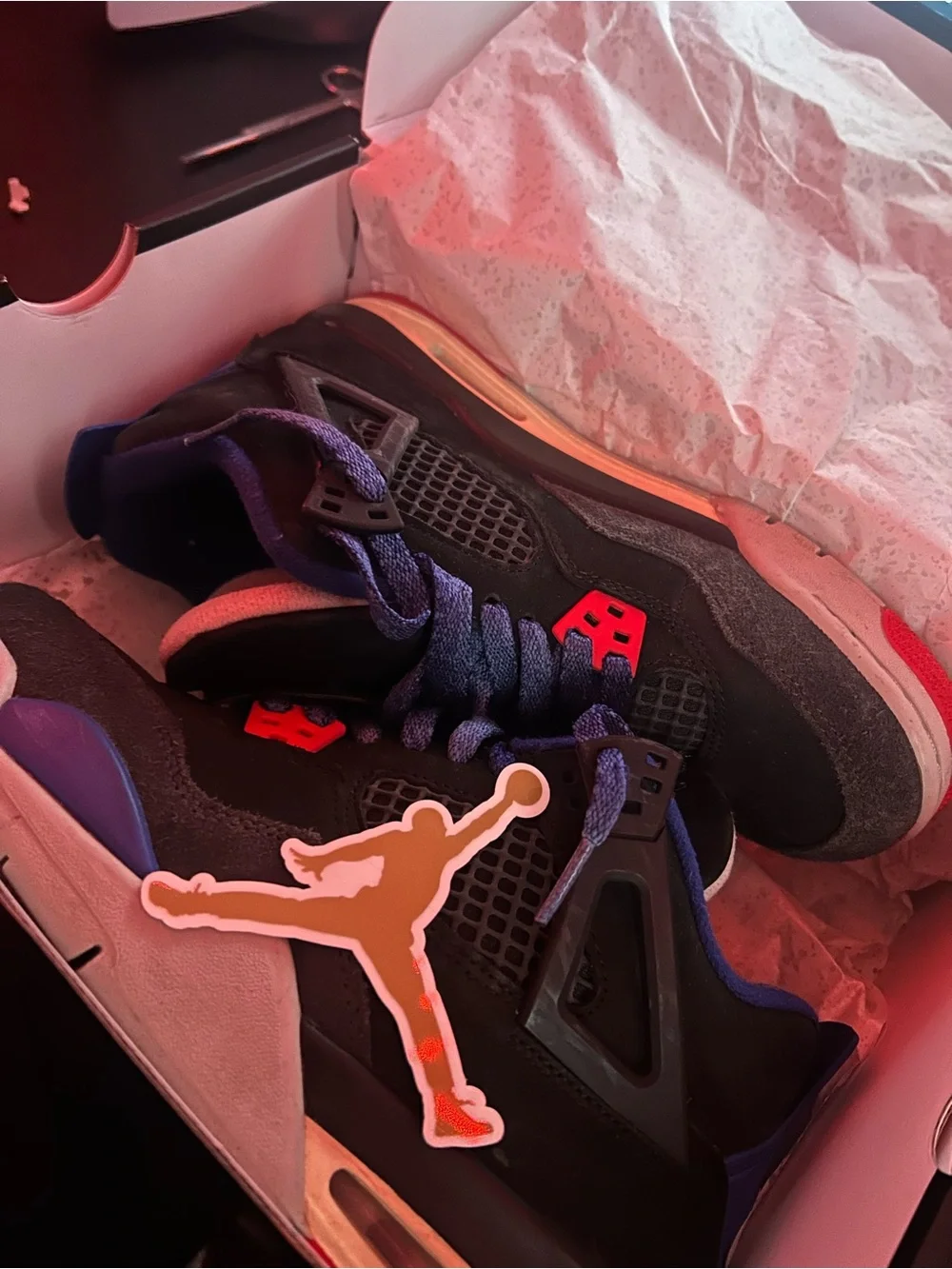 Jordan Kids Black Sneakers with Blue and Red Accents